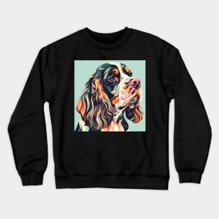 70s English Cocker Spaniel Vibes: Pastel Pup Parade Crewneck Sweatshirt